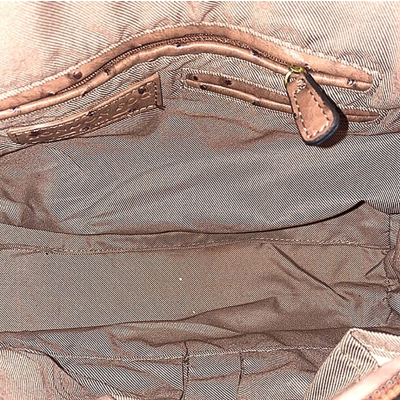 LONDON FOG TAUPE AUTHENTIC OSTRICH LEATHER PRISTINE CONDITION - Picture 10 of 11